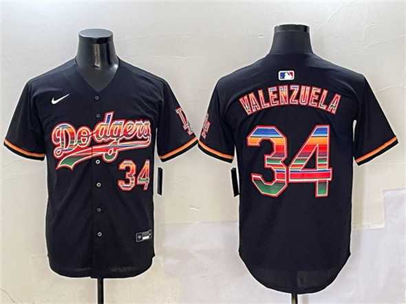 Men%27s Los Angeles Dodgers #34 Fernando Valenzuela Black Mexico Limited Stitched Jersey->los angeles dodgers->MLB Jersey